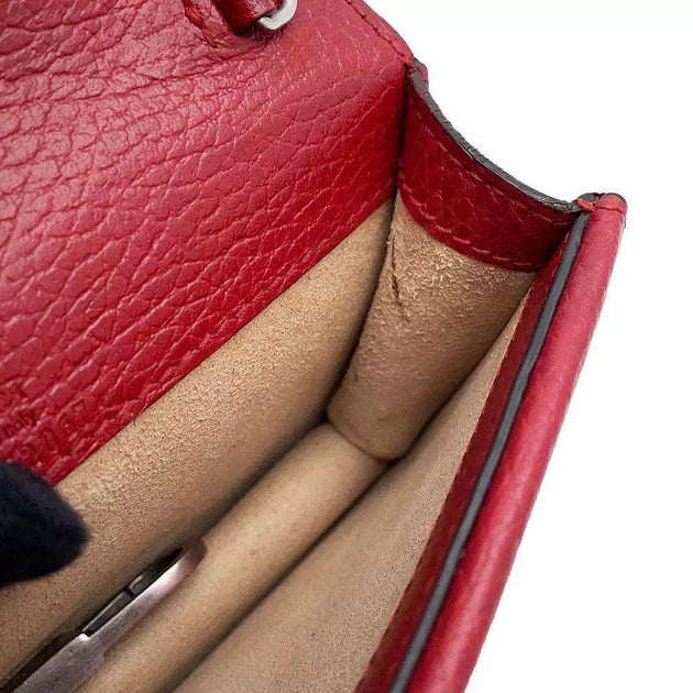 GUCCI Dionysus Chain Shoulder Leather Bag in Red Color (Pre-Owned) - The Baggerie