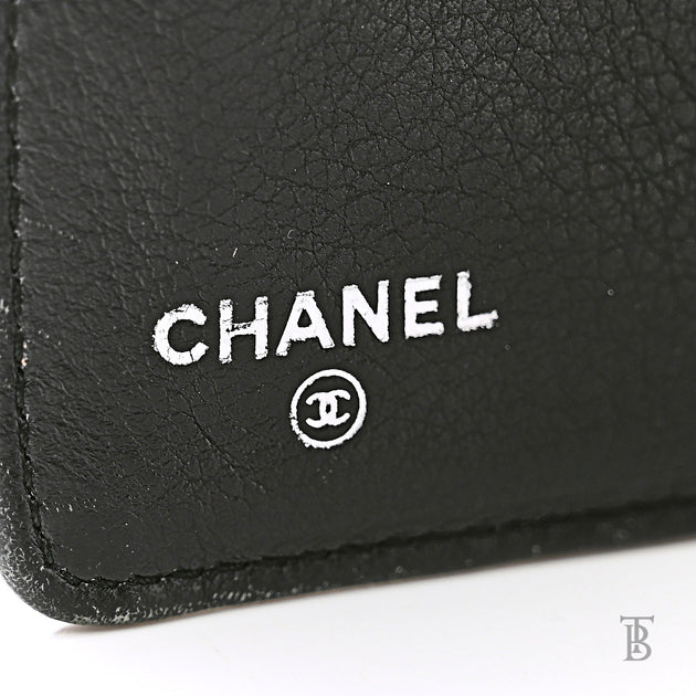 Chanel Distressed Caviar Stitched Yen Wallet in Black Color (Pre-Owned) - The Baggerie